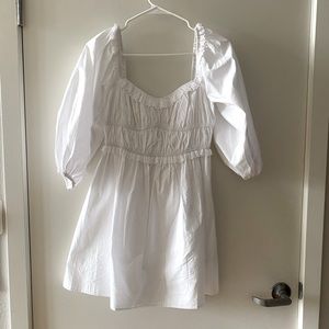 Forever21 white cottage core poplin dress